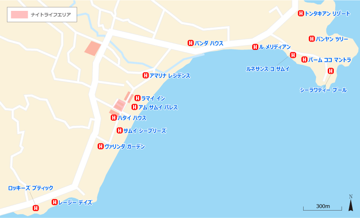 サムイ ホテル - ラマイ マップ/地図